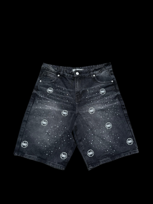 "GALAXY" RHINESTONE JORTS